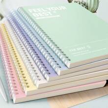 6 Cuadernos espirales: Tonos pastel minimalistas, citas inspiradoras, páginas rayadas, esenciales para tomar notas en clase, fáciles de pasar las páginas, artículos imprescindibles para el aula