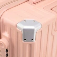 Durable Suitcase With Trolley, Travel Luggage With Large Capacity, Password Lock Bag For School School Accessories School Stuff - Pink - View 3