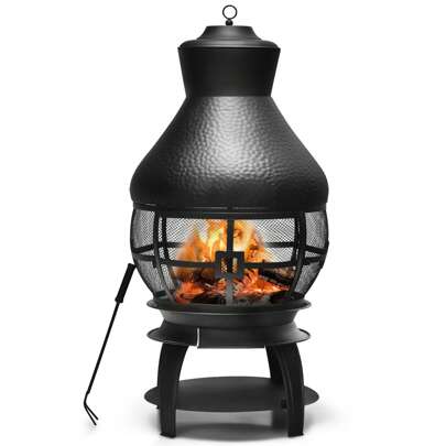 Homasis Patio Fire Pit Chimenea Fireplace Wood Burning Heater Garden Backyard