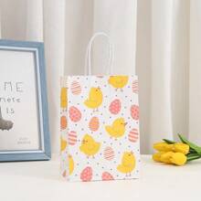 8/12/16/24 peças/Conjunto Sacolas de Presente do Coelho da Páscoa 21*15*8cm, Sacolas de Papel Kraft, Decoração Feliz da Páscoa Sacolas de Embalagem de Presente, Sacolas de Lembrancinhas de Festa de Aniversário