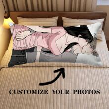 1 Pc Customized Photo Body Pillow - Double-Sided Printing, Extra Long, Comfortable Sleep Support, Suitable For Back And Side Sleepers, Fits Single To Double Beds, Machine Washable, Modern Style Sleep Pillow