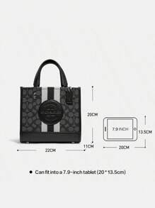 Coach Dempsey 22 Tote Bag Shoulder Bag In Signature Jacquard With Stripe And Patch,Double Top Handle,Snap Closure, C8417 SVRT6