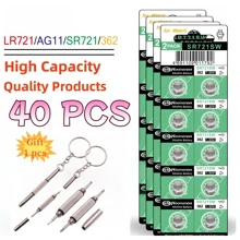 高容量 10 -50 件 AG11 SR721SW 362 361 162 纽扣手表电池 0%Hg 无汞纽扣电池适用于手表玩具遥控器带 1 个螺丝刀礼物