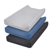 Set de 3 piezas de funda de cambiador de microfibra ultra suave, transpirable y acogedora para la mesa de cambio de pañales de bebés niños y niñas, se ajusta a la mayoría de cambiadores
