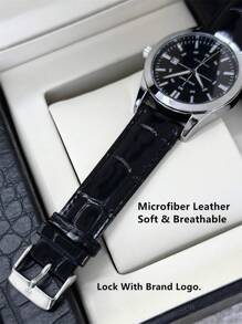 Pablo Raez 1pc Casual Man Watch Luminous Gentleman Wristwatch Stainless Steel Silver Luxury Black Soft & Comfortable Microfiber Leather Fashion Big Dial Quartz Clock Retro-Style For Man With Date 50M Waterproof Brand New Male Wristwatch Sports Casual Fashion Nice Gifts For Friend Or Family Father Presents Fit For Daily Life/Work/Party Decorations Dress Watch Birthday Gifts - 銀色 - 查看 11