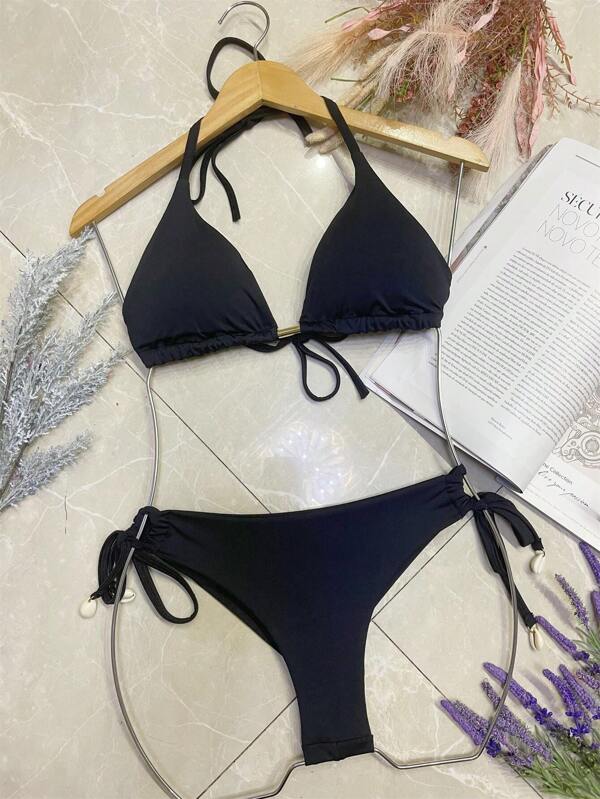 Biquini conjunto feminina tecido estica