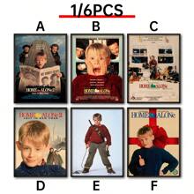 1/6Pcs Home Alone - Movie Posters Wall Arts - 90's Movie Posters - Canvas Wall Decorate - Home Alone Movie Poster For Living Room Bedroom Decor Gifts Birthday Graduation