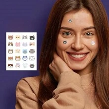 120 PCS Cute Cat Holiday Decoration Stickers - Hydrocolloid Blemish Covering Stickers, Gentle To Skin, Easy To Apply, Waterproof, Great For Party Decorations, Facial Patches, Concealer Patches, Makeup Patches,Makeup,Cheap,Room Decor,Vanity,Travel,Bedroom,Makeup Accessories,Cheap,Stocking Stuffers,Makeup,Makeup Tools,Cheap Stuff,Gifts,Gifts For Women,Christmas Gifts