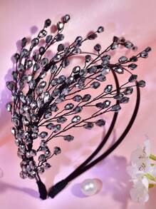 1 chiếc băng đô pha lê xanh dương, kiểu dáng lá cây thần tiên rừng với tua rua thanh thoát, thích hợp cho cô dâu, đám cưới, lễ kỷ niệm, hẹn hò, đi chơi, dự tiệc, làm quà tặng, dùng hàng ngày. - Màu xanh lam - Xem 9