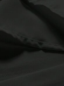 Men's Solid Color Plain Button-Down Casual & Business Commuting Minimalist Print Short Sleeve Shirt - Black - View 6