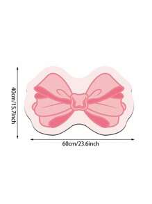1粉色蝴蝶结浴室地毯硅藻泥防滑吸水浴室垫，采用蝴蝶主题地毯装饰，适用于厨房或客厅，易于机洗，为母亲节家居装饰增添节日气氛。