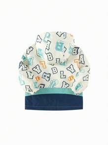 Balabala Boys' Hooded Softshell Jacket, Outdoor Spring Outerwear - White Tone - View 2