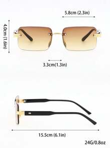 1pc Unisex Metal Frameless Edge Fashion Glasses, High Quality, Suitable For Daily Life, Travel, Driving, Fishing, Gatherings, Beach Parties, Street Style