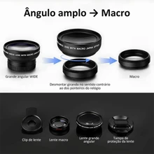 Belifou Smartphone Photography Professional Lens 12.5x Macro Lens 0.45x Wide Angle Lens Lens Accessories For IPhone  Galaxy And Android Phones - Black - View 2