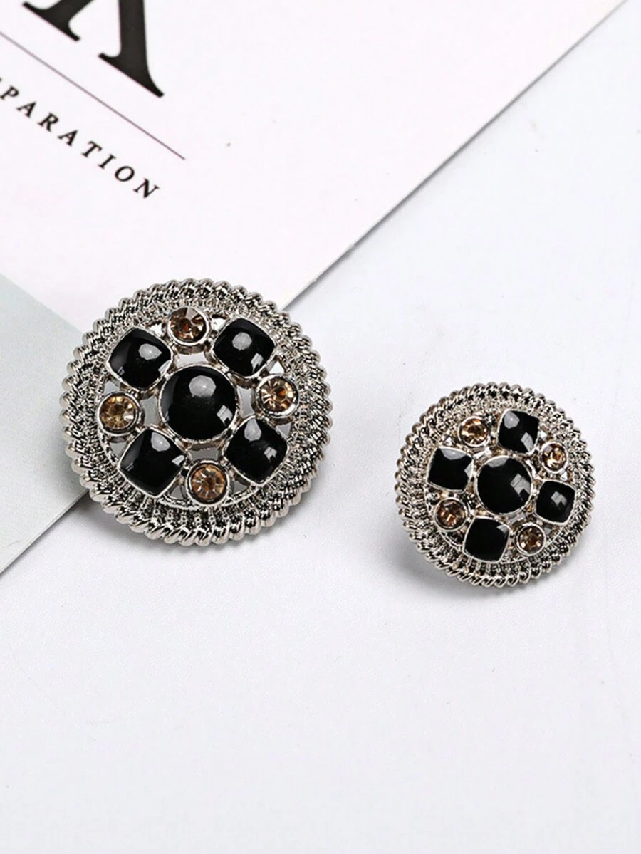 Botones de metal vintage con rhinestones, botones de aleación multicolor para mujeres, botones de metal versátiles aptos para abrigos, suéteres, prendas de piel, chaquetas, sombreros, etc. Accesorios