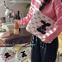 1 件韩版 Ins 风格蝴蝶结可爱小黑熊小兔子平板电脑包 11/13 英寸笔记本电脑内包，防震防摔 - 彩色 - 查看 2