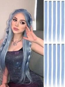 10 Stück Farbige Haarverlängerungen, Haarteile Für Frauen, Heben Bunte, Gerade Clip-in-haarverlängerungen Hervor, Tägliche Party-kostüme, Haarteile Für Mädchen, Cosplay-party, Y2k-stil, Modeparty, Weihnachten, Neujahr, Geschenk Für Frauen