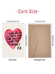 Charming 'I Love You' Greeting Card With Envelope - Perfect For Valentine's Day, Anniversary, Birthday And Proposal