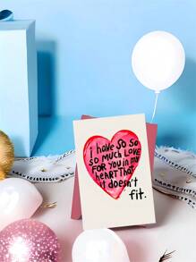Charming 'I Love You' Greeting Card With Envelope - Perfect For Valentine's Day, Anniversary, Birthday And Proposal