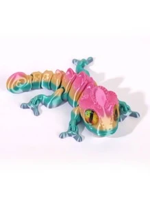 1 件可摆动变色龙雕像，3D 打印逼真蜥蜴模型，栩栩如生的眼睛，灵活的关节，创意收藏礼物，塑料材质 [眼睛颜色随机] - 彩色 - 查看 14