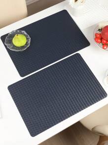 1-4pcs Rectangular Simple Multicolor PU Leather Placemats, Washable, Easy To Clean, Wipe-Clean, Anti-Slip, Heat Resistant, For Dining Table, Holiday, Wedding, Party, Festival Decor - Multicolor - View 11