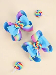 2 pièces Pinces à cheveux colorées en forme de nœud pour filles, accessoires en forme de sucette en tissu, jolies barrettes pour les meilleures amies, cadeaux d'automne et d'hiver