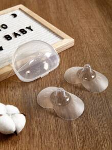 2 unidades de Cubiertas de lactancia de silicona con caja de almacenamiento, protectores de pezones, escudos de lactancia anti-dolor y anti-mordida, almohadillas de pecho delgadas, cubiertas fáciles de limpiar - Multicolor - Ver 4