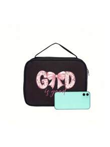 Bolsa para Biblia con letras doradas impresas, funda para Biblia, soporte para Biblia, bolsa de almacenamiento portátil, bolsa para Biblia de tamaño estándar con cremallera y bolsillo, utilizada para el aprendizaje de la Biblia, caja de Biblia con letras, bolsa portátil para Biblia, muy adecuada para el aprendizaje de la Biblia de adultos, mujeres y hombres