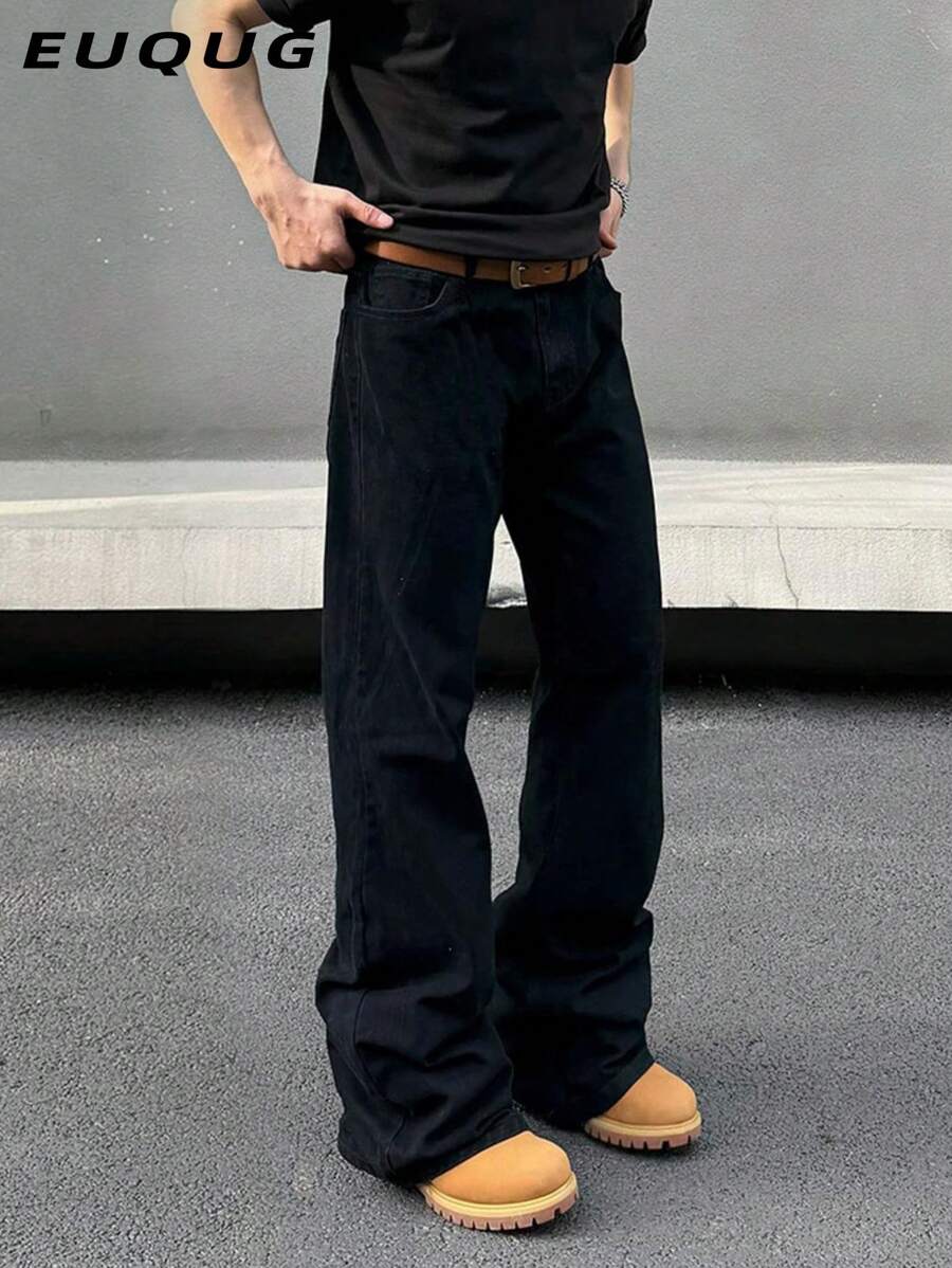 Blugi retro largi pentru bărbați, versatil, casual cu picior lat, potriviti pentru toate anotimpurile
