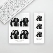 Boda moderna en blanco y negro, minimalista B&W, monograma de boda, plantilla de tira de fotos para boda, novia, novio, plantilla de tarjeta de reserva de fecha de la tira de fotos, tarjeta editable de cabina de fotos DIY, regalo del Día de San Valentín, San Valentín, regalo para ella, regalo para él, regalo para amigos, decoración del hogar, decoración, regalo personalizado, regalo personalizado, impresión gráfica - Blanco - Ver 6