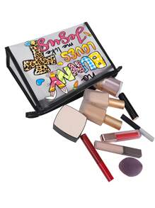 1 Pieza, Bolsa de Maquillaje para Mujer, Bolsa de Almacenamiento de Viaje, Monedero, Bolsa de Playa, Regalo Vacacional, Para Obsequiar a Amigos, Vibras Bohemias