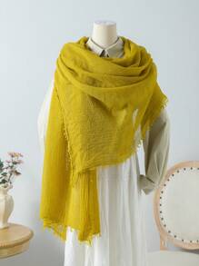 1pc New Solid Color Hairbeard Simple Scarf Women's Multi Color Artistic Leisure Headscarf Daily Vacation Travel Beach Sunscreen Shawl And Festival Gifts - A - View 10