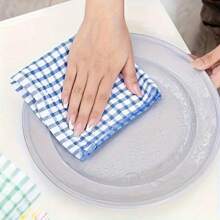 6/12 件装红色茶巾格子小毛巾色织提花厨房口巾手巾厨房巾洗碗巾洗碗巾 - 彩色 - 查看 8
