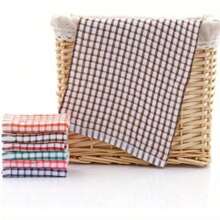 6/12 件装红色茶巾格子小毛巾色织提花厨房口巾手巾厨房巾洗碗巾洗碗巾 - 彩色 - 查看 4