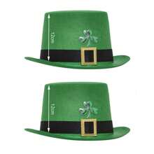 帕特里克节高顶礼帽，丘比特服装妖精帽绿色帽子带扣男女成人圣帕特里克节爱尔兰派对配饰游行绿帽子，舞会帽，派对装饰帽，派对 COS 道具 - 彩色 - 查看 15