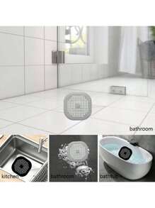 1/2/4 pieza(s) Desagüe de piso de silicona con ventosa, almohadilla de drenaje de piso, filtro de cabello antiatascamiento para cocina y baño, tapón desodorizante de cocina, colador de fregadero cuadrado, fácil de instalar y limpiar - apto para cocina, baño y inodoro