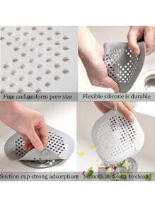 1/2/4 pieza(s) Desagüe de piso de silicona con ventosa, almohadilla de drenaje de piso, filtro de cabello antiatascamiento para cocina y baño, tapón desodorizante de cocina, colador de fregadero cuadrado, fácil de instalar y limpiar - apto para cocina, baño y inodoro