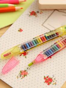 20 Colors Rainbow Wax Crayon, Multi-Functional Drawing Pen, Cute Portable Stationery Small Gift,Back To School,School Supplies - Multicolor - View 4