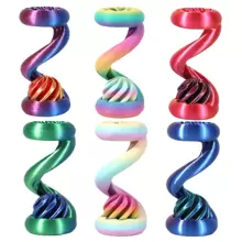 1 pieza Juguete de descompresión de espiral impreso en 3D, decoración de degradado de color, decoración de rotación de varios ángulos, adecuado para escritorio de oficina, alivio del estrés, decoración de escritorio, decoración del hogar, regalo pequeño y hermoso, regalo de cumpleaños, regalo del Día de San Valentín