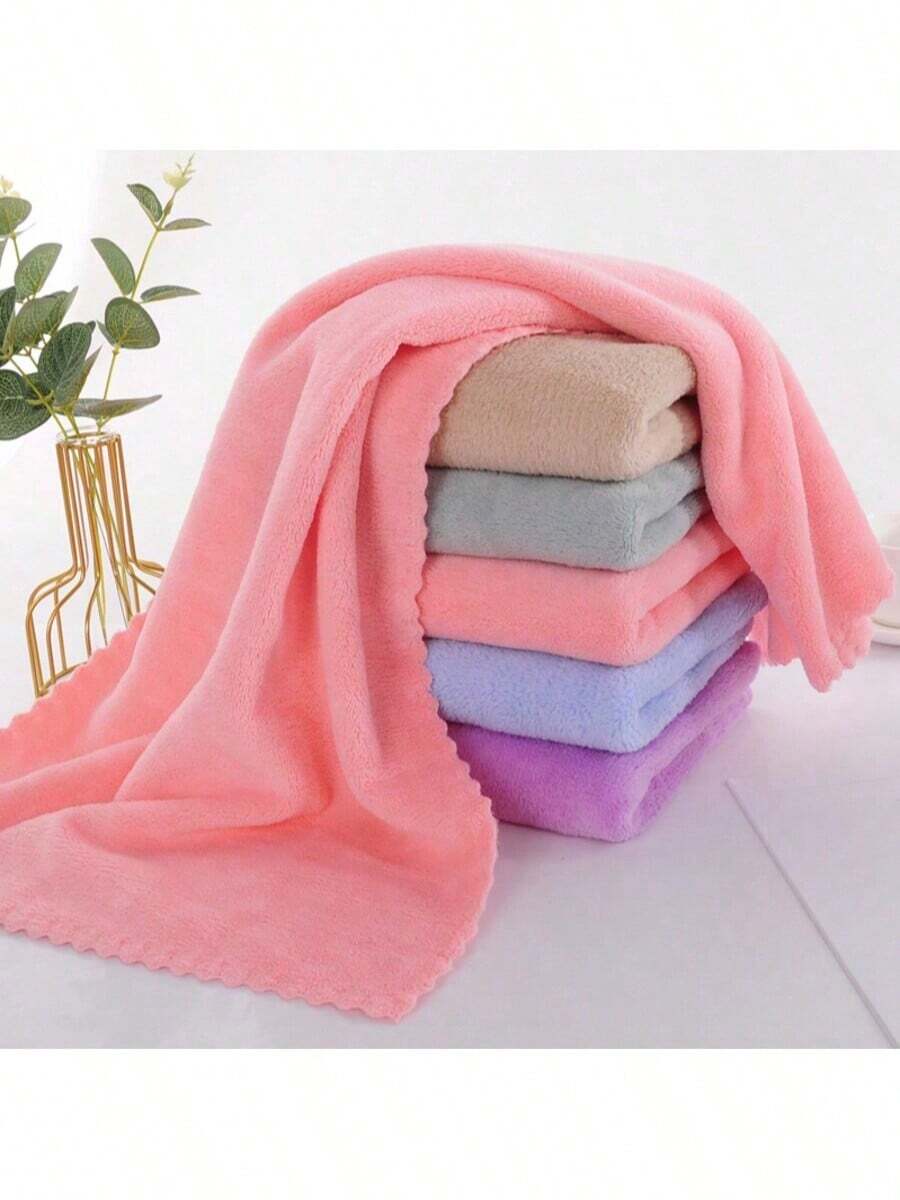 1 Pack Of Mixed Colors (Pink, Gray, Green, Blue, Purple, Lake Blue) Coral Velvet Solid Color Cut Edge Face Wash Towel Soft Absorbent Hand Towel Household Breathable Towel, Household Multifunctional Towel, Highly Absorbent Towel (4 Sizes Available 35*75, 50*100, 70*140, 100*150)