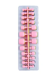 240 móng chân giả ngắn, 10 màu sắc bóng bẩy, phủ kín toàn bộ móng chân: đen, đỏ tía, trắng, miếng dán móng giả dùng cho việc tự làm móng. - Nhiều màu - Xem 5