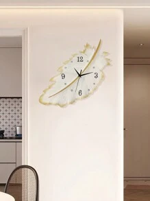 New Modern Feather Minimalist Art Wall Clock, Fashionable Clocks For Home Living Room, Simplistic Creative Viral Wall Clock, Silent Clock, Suitable For Home, Hotel, Hallway Wall Decor Gifts Birthday Graduation Room Decor Clock Wall