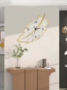 New Modern Feather Minimalist Art Wall Clock, Fashionable Clocks For Home Living Room, Simplistic Creative Viral Wall Clock, Silent Clock, Suitable For Home, Hotel, Hallway Wall Decor Gifts Birthday Graduation Room Decor Clock Wall