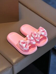 Children's Summer Sandals Slippers, Bowknot Decor, Cute Girl Style, Indoor & Outdoor Wear