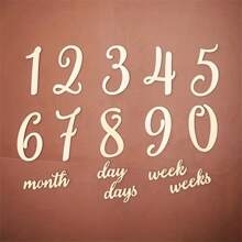 A Set Of 19pcs Baby Milestone Numbers Wooden Milestones Newborn Photography Prop Wooden Milestone Monthly Card Baby Shower Easter Gifts Things For Girls/Boys