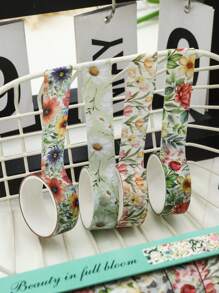 10 Rolls Of Vintage Bright Floral Pattern Washi Tape Set - Beautiful DIY Decorative Self-Adhesive Strips For Scrapbook Diary Decoration Washi Tape, Handmade Gifts For Friends Back To School