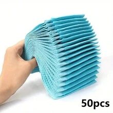 50 piezas de almohadillas desechables limpias, alfombra plegable impermeable para mesa de arte de uñas, cuidado de belleza, tatuaje, mantel de limpieza para manicura
