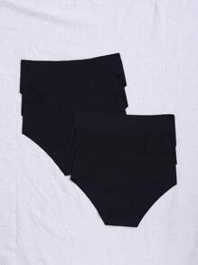 6pcs Women's Seamless Black Hipster Briefs, Comfortable And Breathable