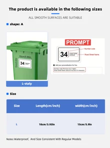 Customize Your Wheelie Bin With High-Quality Stickers-Personalized With Your House Number And Road Name, Weatherproof Horizontal Decals, 3.94x5.91inch,Back To School Fashion - Multicolor - View 3