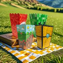 12 sztuk unikalnych wzorów pudełek na popcorn, 4 style do dekoracji na przyjęcie urodzinowe, pudełka na przekąski odpowiednie na przyjęcie urodzinowe i spotkania rodzinne